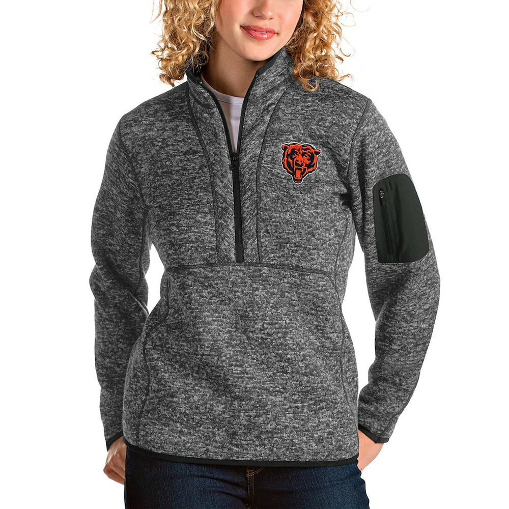 Chicago Bears Antigua Women's Bear Head Fortune Half-Zip Pullover Jacket