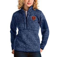 Chicago Bears Antigua Women's Bear Head Fortune Half-Zip Pullover Jacket