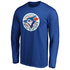 Toronto Blue Jays Cooperstown Collection Huntington Logo Long Sleeve T-Shirt | MLB New