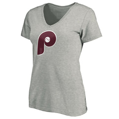 Philadelphia Phillies Women's Cooperstown Collection Huntington Logo V-Neck T-Shirt | MLB Online
