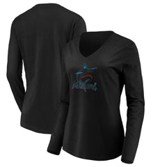 Miami Marlins Women's Core Distressed Team Long Sleeve T-Shirt | MLB Discount