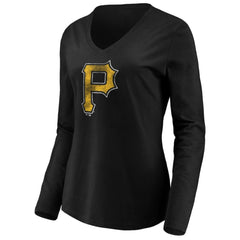 Pittsburgh Pirates Women's Core Distressed Team Long Sleeve T-Shirt | MLB Outlet