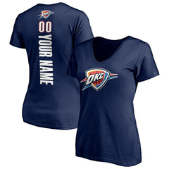 Oklahoma City Thunder Women's Playmaker Personalized Name & Number V-Neck T-Shirt Discount