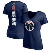Washington Wizards Women's Playmaker Personalized Name & Number V-Neck T-Shirt On Sale