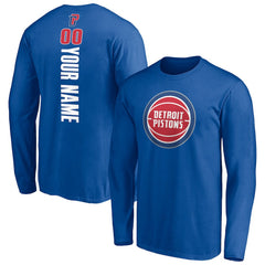 Detroit Pistons Playmaker Personalized Name & Number Long Sleeve T-Shirt sale New