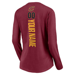 Cleveland Cavaliers Women's Playmaker Personalized Name & Number Long Sleeve V-Neck T-Shirt sale Online