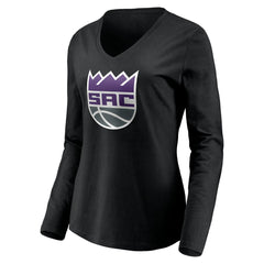 Sacramento Kings Women's Playmaker Personalized Name & Number Long Sleeve V-Neck T-Shirt Discount