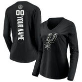 San Antonio Spurs Women's Playmaker Personalized Name & Number Long Sleeve V-Neck T-Shirt Discount
