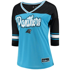 Carolina Panthers New Era 5th & Ocean by Women's Mesh Long Sleeve T-Shirt