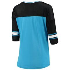 Carolina Panthers New Era 5th & Ocean by Women's Mesh Long Sleeve T-Shirt