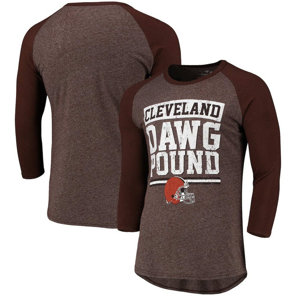 Cleveland Browns Fanatics Pastime Raglan 3/4-Sleeve T-Shirt