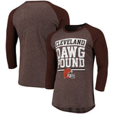 Cleveland Browns Fanatics Pastime Raglan 3/4-Sleeve T-Shirt