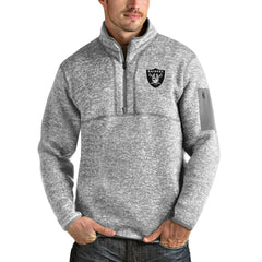 Las Vegas Raiders Antigua Team Logo Fortune Quarter-Zip Pullover Jacket
