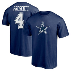 Dallas Cowboys Fanatics Dak Prescott Player Icon Name & Number T-Shirt