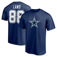 Dallas Cowboys Fanatics CeeDee Lamb Player Icon Name & Number T-Shirt