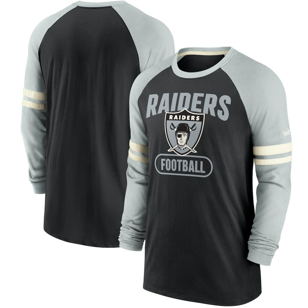 Las Vegas Raiders Nike Throwback Raglan Long Sleeve T-Shirt