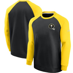 Pittsburgh Steelers Nike Historic Raglan Crew Performance Sweater