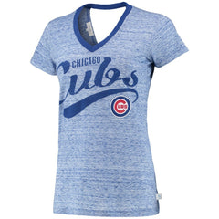 Chicago Cubs Touch Women's Hail Mary V-Neck Back Wrap T-Shirt | MLB Sale