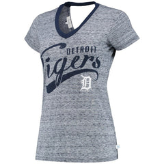 Detroit Tigers Touch Women's Hail Mary V-Neck Back Wrap T-Shirt | MLB Sale