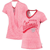 Washington Nationals Touch Women's Hail Mary V-Neck Back Wrap T-Shirt | MLB Outlet