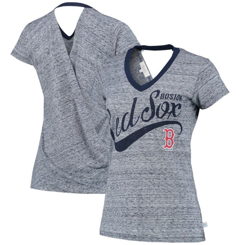 Boston Red Sox Touch Women's Hail Mary V-Neck Back Wrap T-Shirt | MLB Sale