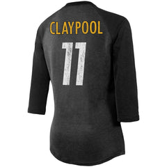 Pittsburgh Steelers Fanatics Chase Claypool Women's Team Player Name & Number Tri-Blend Raglan 3/4-Sleeve T-Shirt