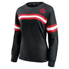 Toronto Raptors Women's Block Party Chest Logo Striped Long Sleeve T-Shirt Online