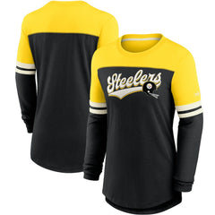 Pittsburgh Steelers Nike Women's Retro Script Performance Tri-Blend Long Sleeve T-Shirt