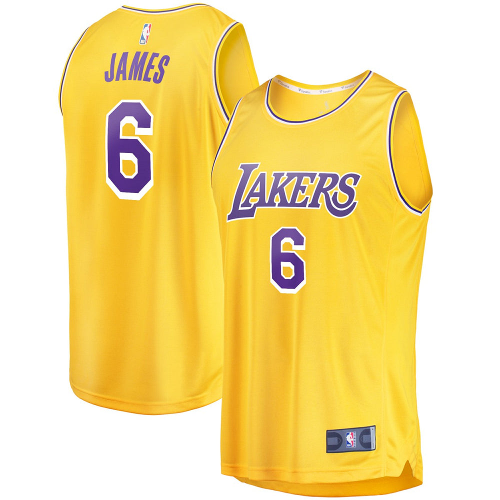 LeBron James Los Angeles Lakers #6 Fast Break Replica Player Jersey Gold Online