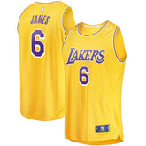 LeBron James Los Angeles Lakers #6 Fast Break Replica Player Jersey Gold Online