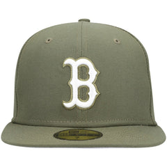 Boston Red Sox New Era White Logo 59FIFTY Fitted Hat | MLB Discount
