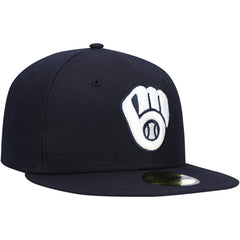 Milwaukee Brewers New Era White Logo 59FIFTY Fitted Hat | MLB On Sale