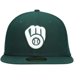 Milwaukee Brewers New Era White Logo 59FIFTY Fitted Hat | MLB For sale