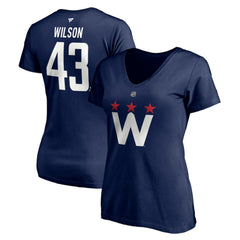 Tom Wilson Washington Capitals Fanatics Women's Authentic Stack Name & Number V-Neck T-Shirt For Sale