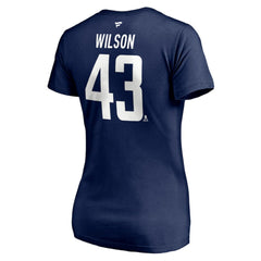 Tom Wilson Washington Capitals Fanatics Women's Authentic Stack Name & Number V-Neck T-Shirt For Sale