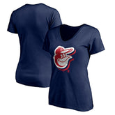 Baltimore Orioles Women's Red White and Team V-Neck T-Shirt | MLB Online