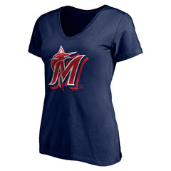 Miami Marlins Women's Red White and Team V-Neck T-Shirt | MLB Near me