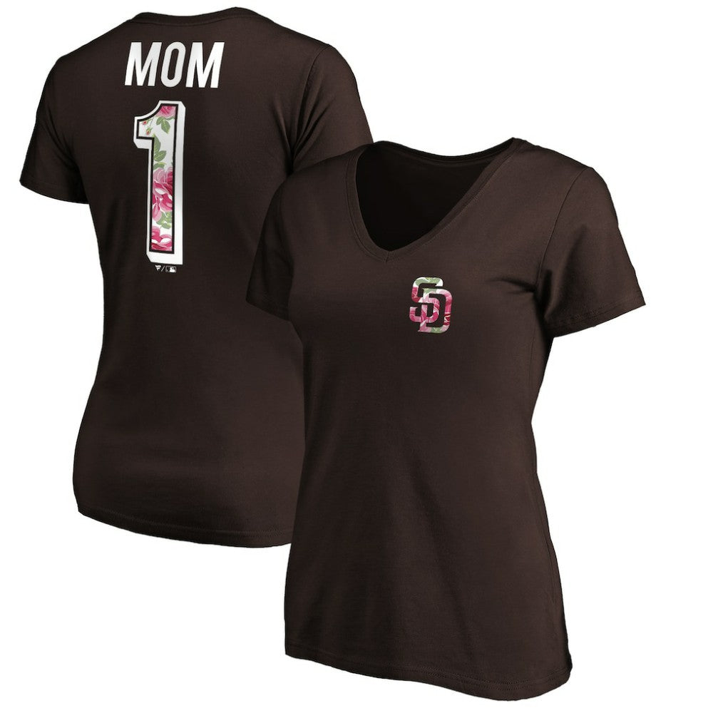 San Diego Padres Women's Mother's Day V-Neck T-Shirt | MLB New