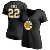 Willie O'Ree Boston Bruins Fanatics Women's Authentic Stack Retired Player Name & Number V-Neck T-Shirt Outlet