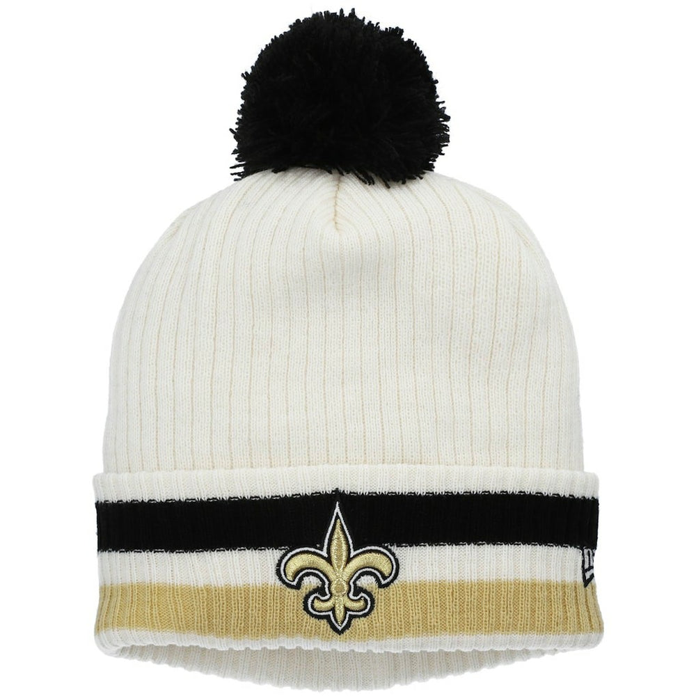 New Orleans Saints New Era Youth Retro Cuffed Knit Hat with Pom