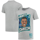 Larry Johnson Charlotte Hornets Youth Hardwood Classics King of the Court Player T-Shirt Online