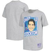 John Stockton Utah Jazz Youth Hardwood Classics King of the Court Player T-Shirt New