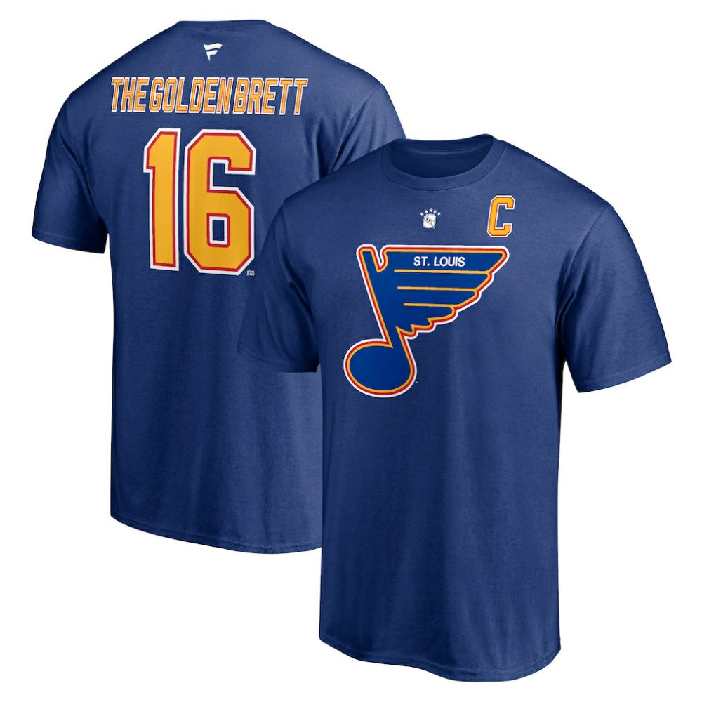 Brett Hull St. Louis Blues Fanatics Authentic Stack Retired Player Nickname & Number T-Shirt Sale
