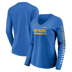 Los Angeles Chargers Fanatics Women's Slogan V-Neck Long Sleeve T-Shirt
