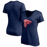 Atlanta Falcons Women's Red White and Team V-Neck T-Shirt