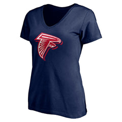 Atlanta Falcons Women's Red White and Team V-Neck T-Shirt