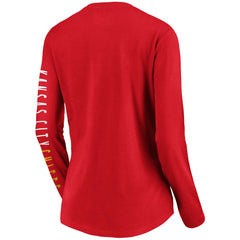 Kansas City Chiefs Fanatics Women's Slogan V-Neck Long Sleeve T-Shirt