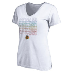 Chicago Blackhawks Women's City Pride V-Neck T-Shirt On Sale