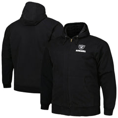 Las Vegas Raiders Dunbrooke Big & Tall Dakota Canvas Hoodie Full-Zip Jacket