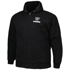 Las Vegas Raiders Dunbrooke Big & Tall Dakota Canvas Hoodie Full-Zip Jacket